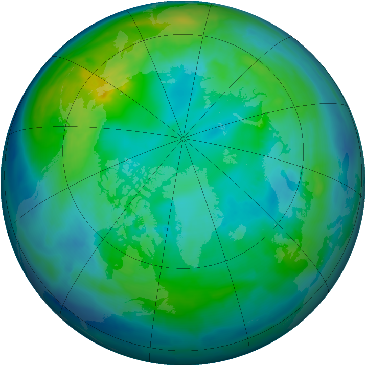 Arctic ozone map for 22 October 2009